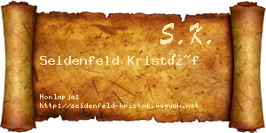 Seidenfeld Kristóf névjegykártya